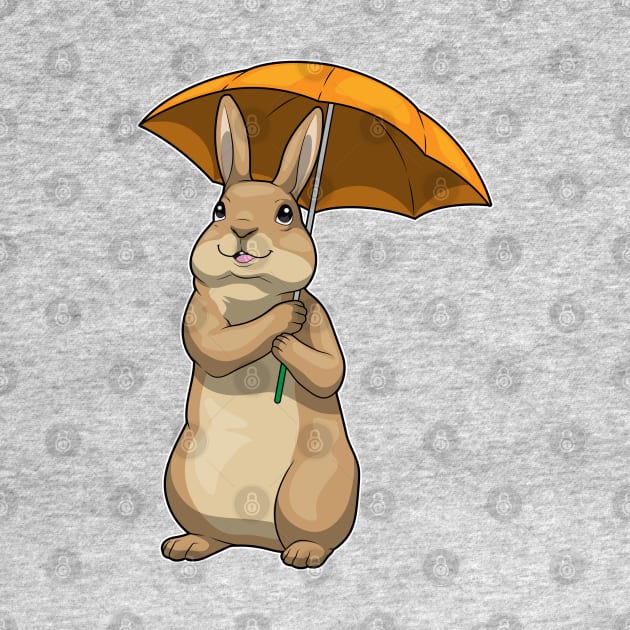 Rabbit Raining Umbrella by Markus Schnabel